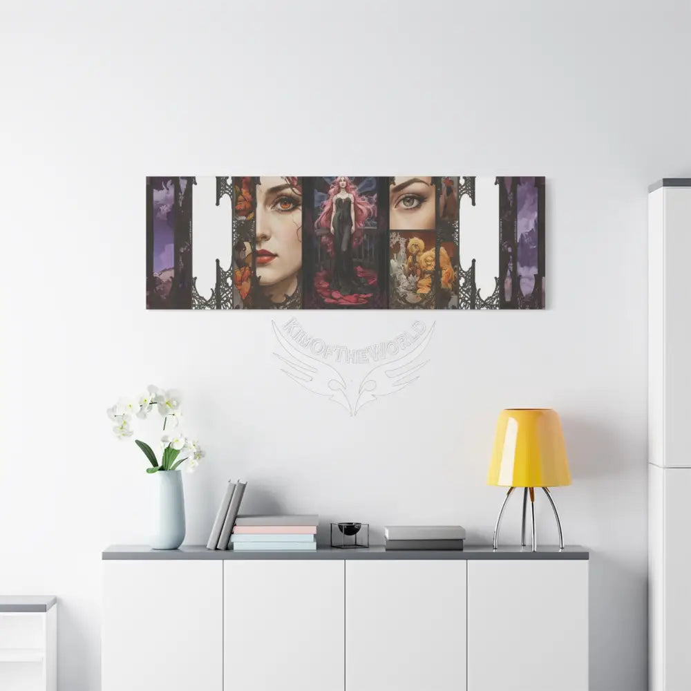 Empowered Lady Magic Window Canvas Print — Surreal Cozy Room Wall Art Canvas