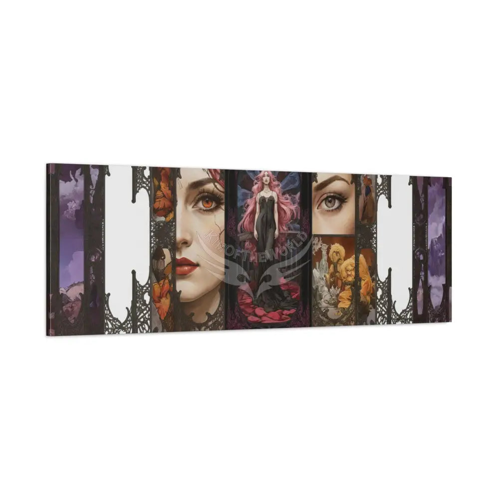 Empowered Lady Magic Window Canvas Print — Surreal Cozy Room Wall Art Canvas