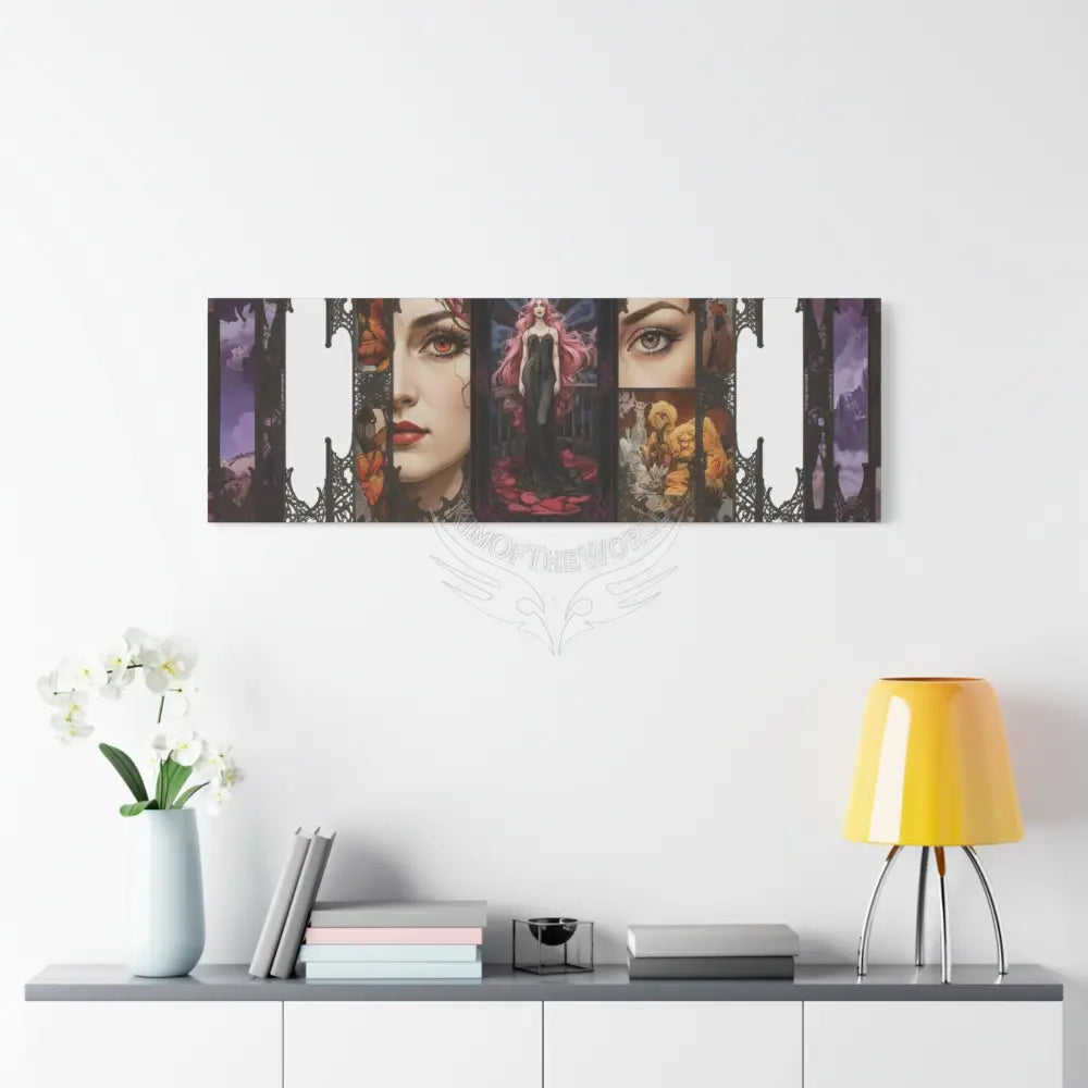 Empowered Lady Magic Window Canvas Print — Surreal Cozy Room Wall Art Canvas