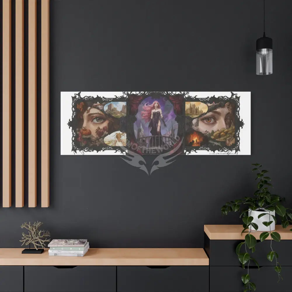 Empowered Lady Magic Window Canvas Print — Surreal Cozy Room Wall Art Canvas