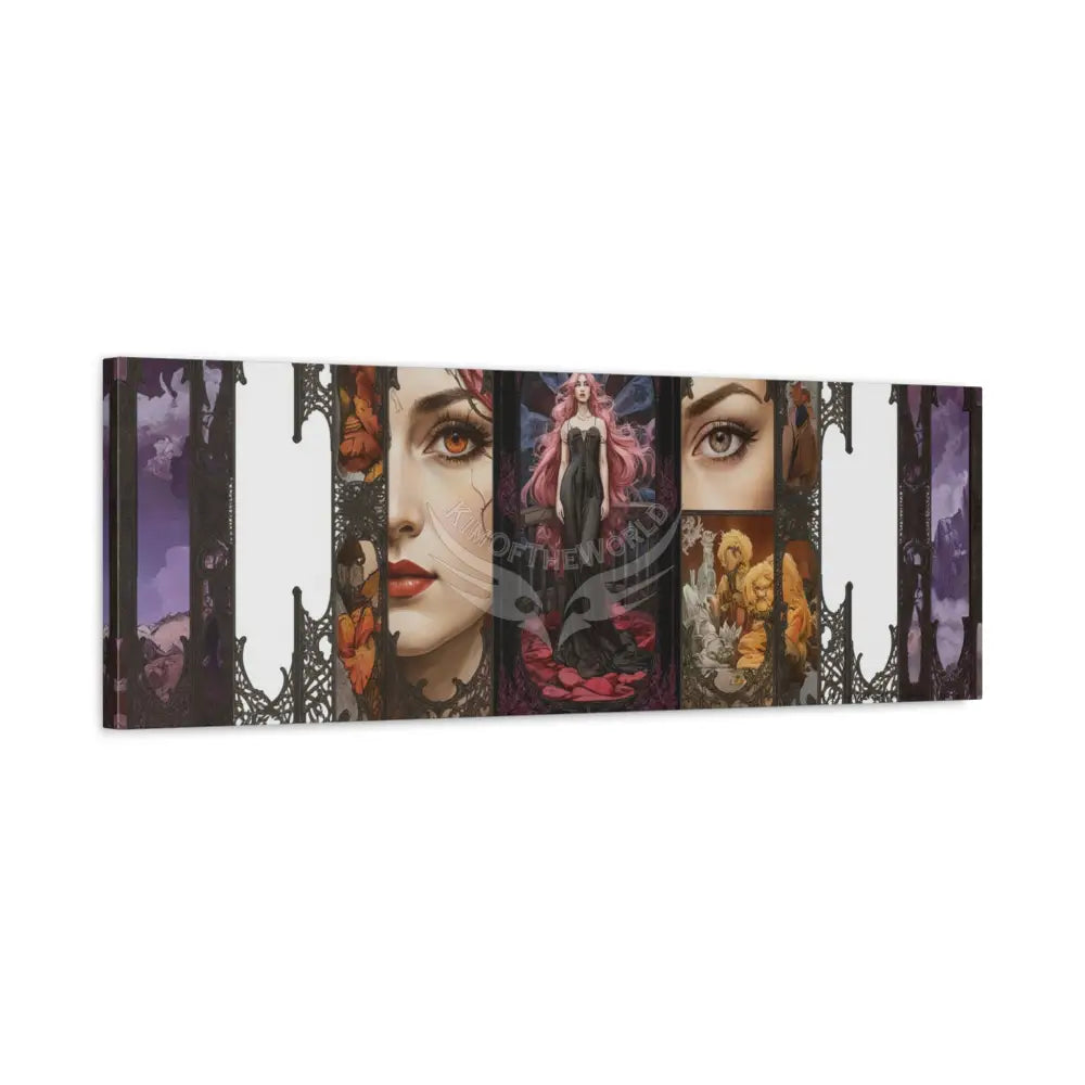 Empowered Lady Magic Window Canvas Print — Surreal Cozy Room Wall Art Canvas