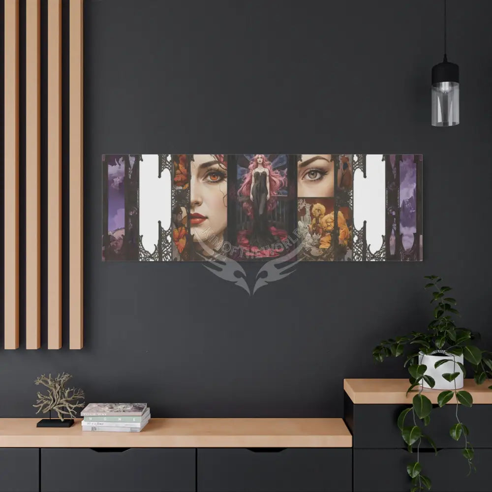 Empowered Lady Magic Window Canvas Print — Surreal Cozy Room Wall Art Canvas