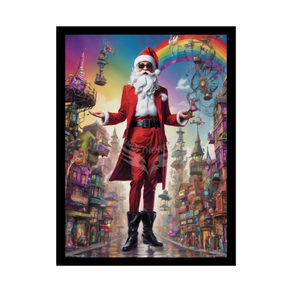 Empowered Men in Fashion Giant Holiday Christmas Santa Clause Anime Gentleman Art Prints (Bold Male Characters)— Rolled