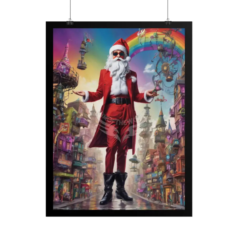 Empowered Men in Fashion Giant Holiday Christmas Santa Clause Anime Gentleman Art Prints (Bold Male Characters)— Rolled