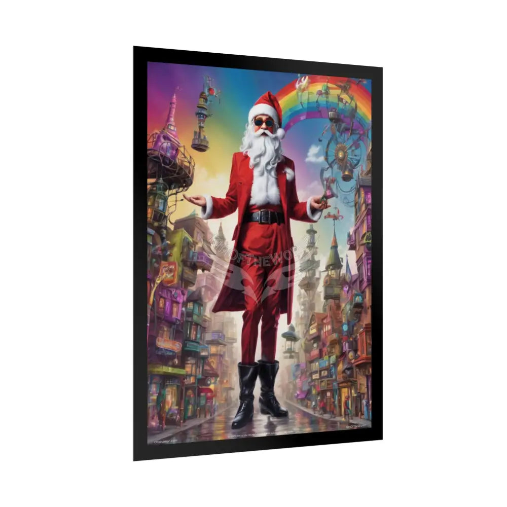 Empowered Men in Fashion Giant Holiday Christmas Santa Clause Anime Gentleman Art Prints (Bold Male Characters)— Rolled