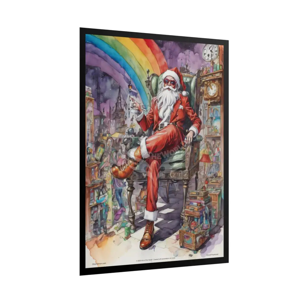 Empowered Men in Fashion Giant Weird Holiday Christmas Santa Clause Anime Gentleman Art Prints (Bold Male Characters)—