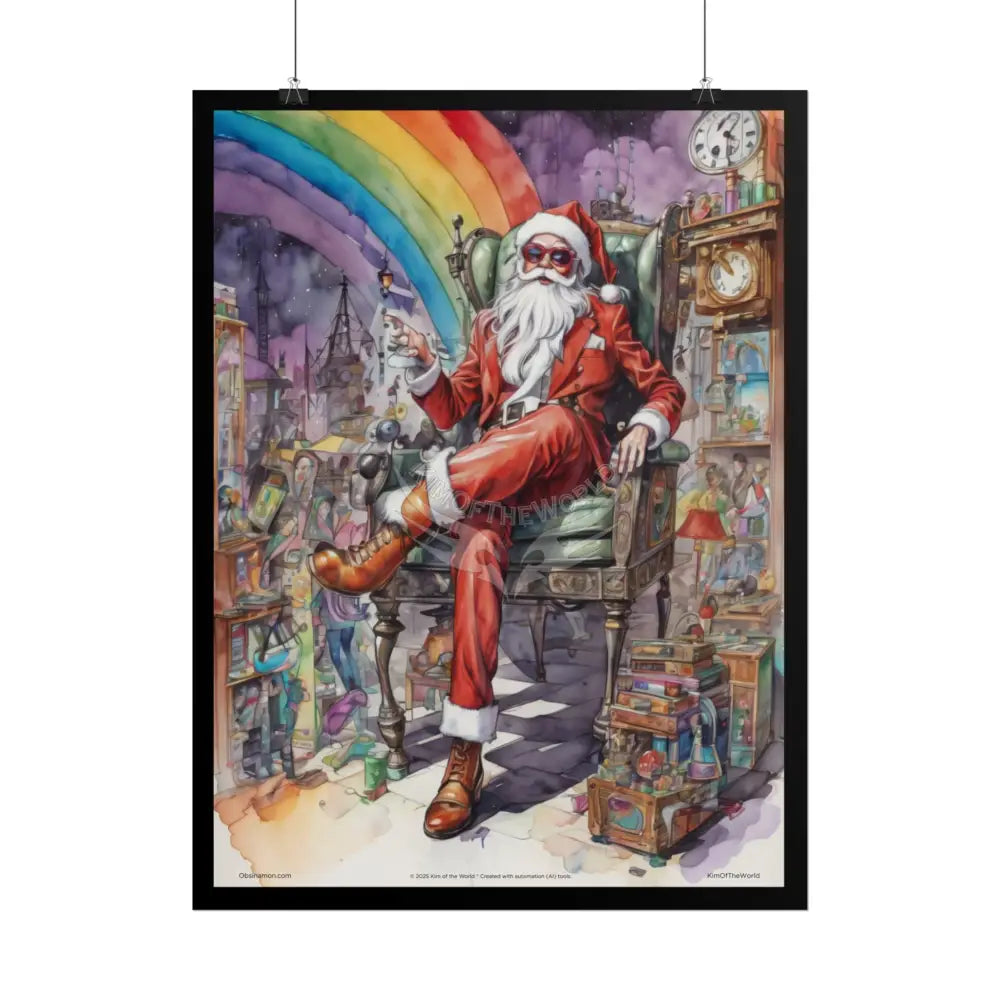 Empowered Men in Fashion Giant Weird Holiday Christmas Santa Clause Anime Gentleman Art Prints (Bold Male Characters)—