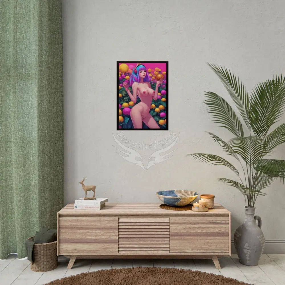 Empowered Nude Cartoon Woman Poster — Sexy Confident Nude Art Print Poster