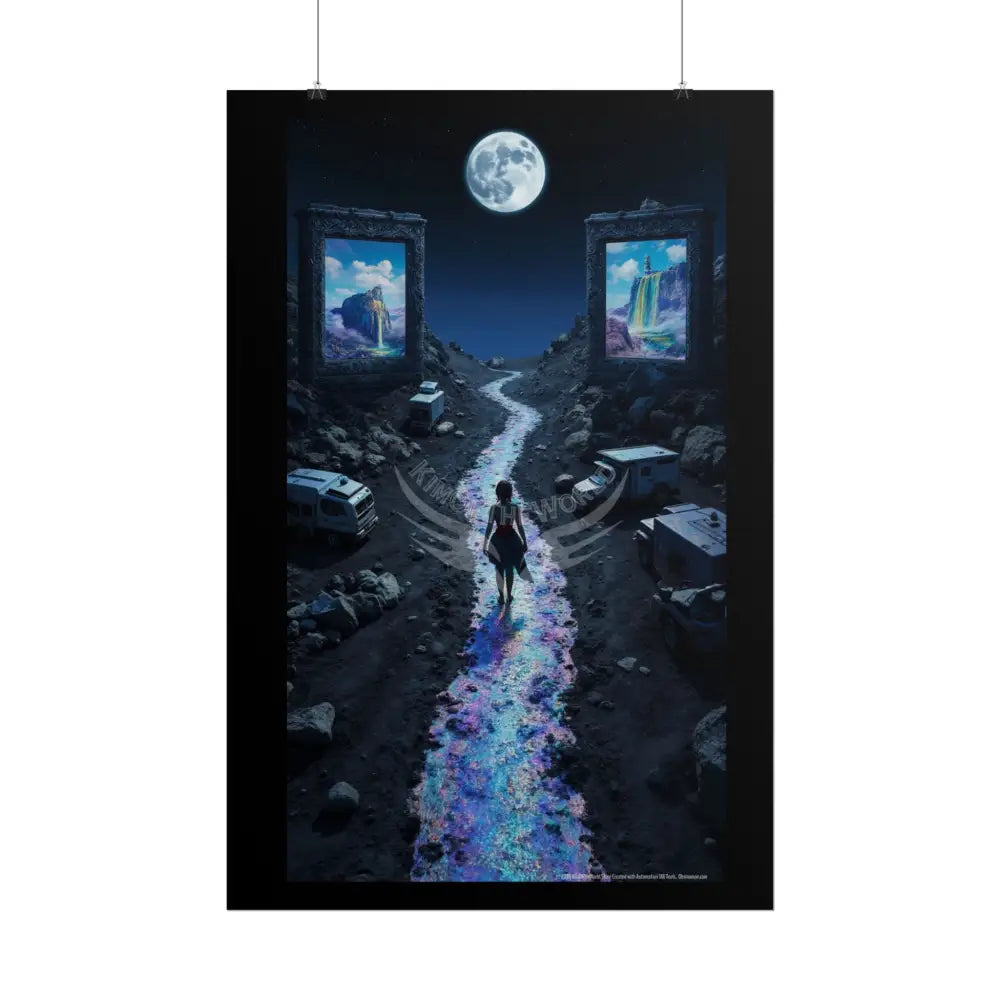 Empowered Path Surreal Poster — Dreamscape Ruins Rolled Art Print Poster