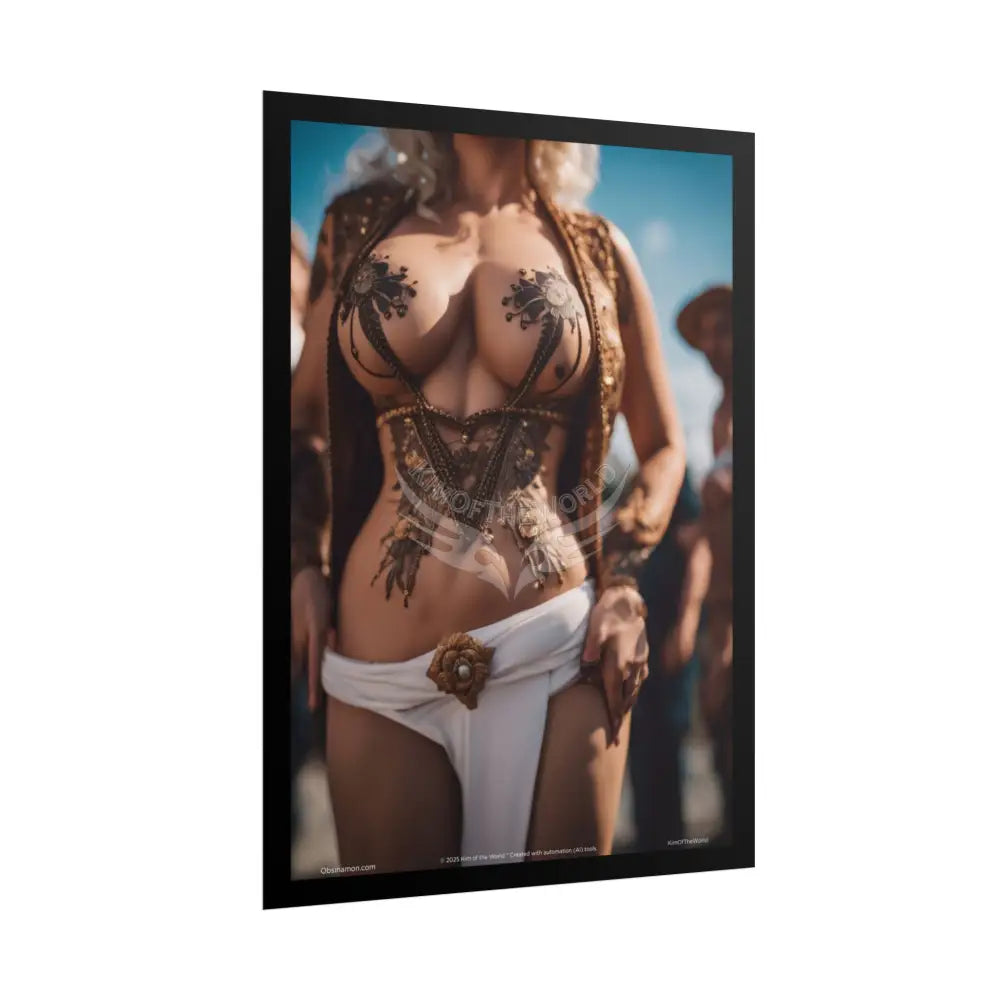 Empowered Tattooed Lady Sexy Confident Ladies Girl Art Poster — Boudoir Fashion Wall Print (Adults Only) Poster