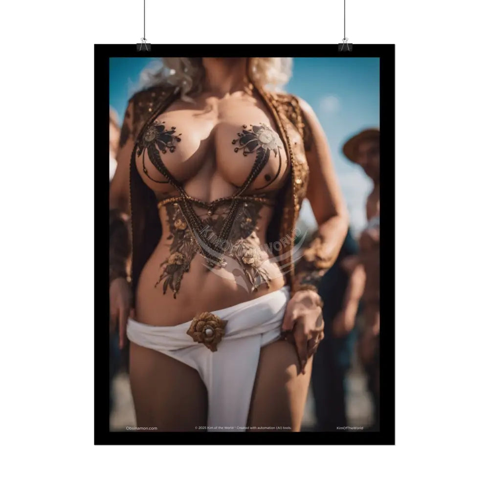 Empowered Tattooed Lady Sexy Confident Ladies Girl Art Poster — Boudoir Fashion Wall Print (Adults Only) Poster