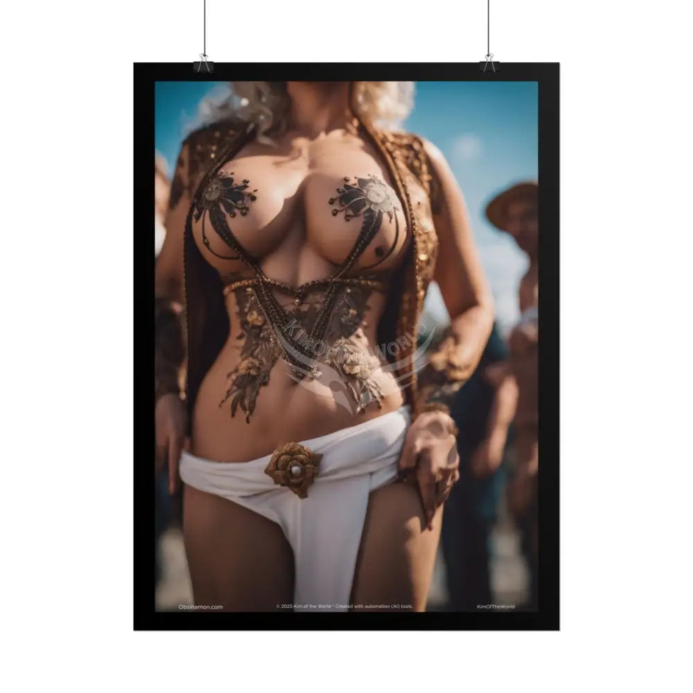 Empowered Tattooed Lady Sexy Confident Ladies Girl Art Poster — Boudoir Fashion Wall Print (Adults Only) Poster