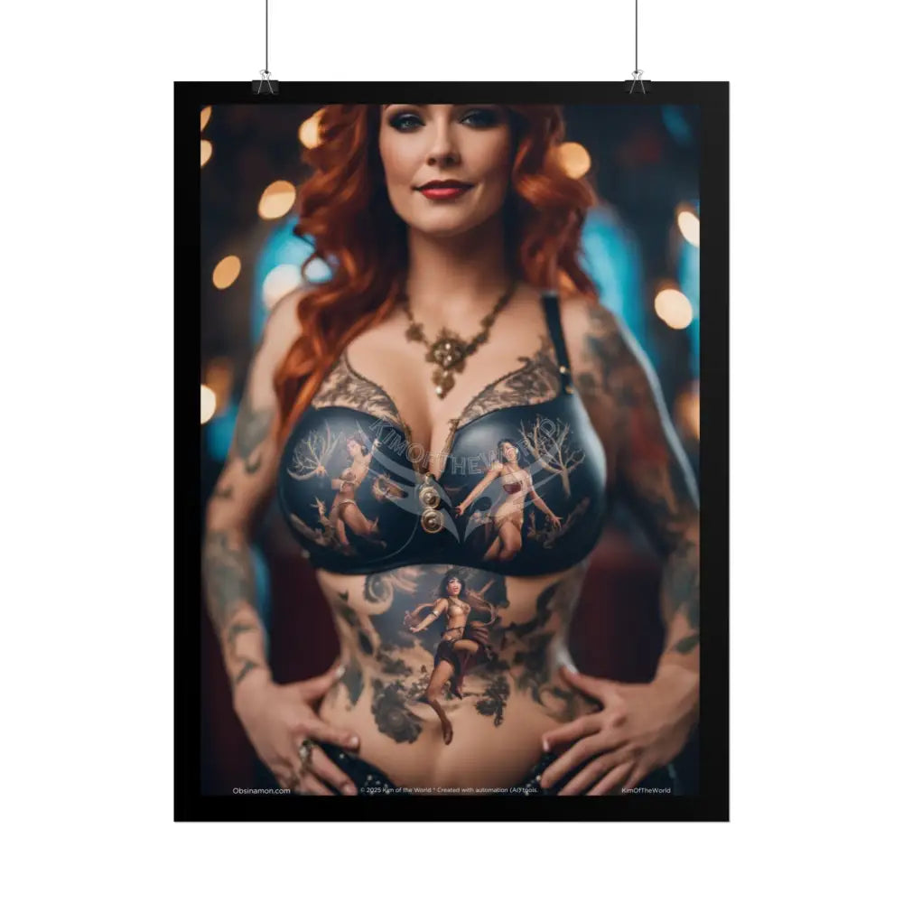 Empowered Tattooed Lady Sexy Confident Ladies Girl with little Weird Ladies Art Poster — Boudoir Fashion Wall Print
