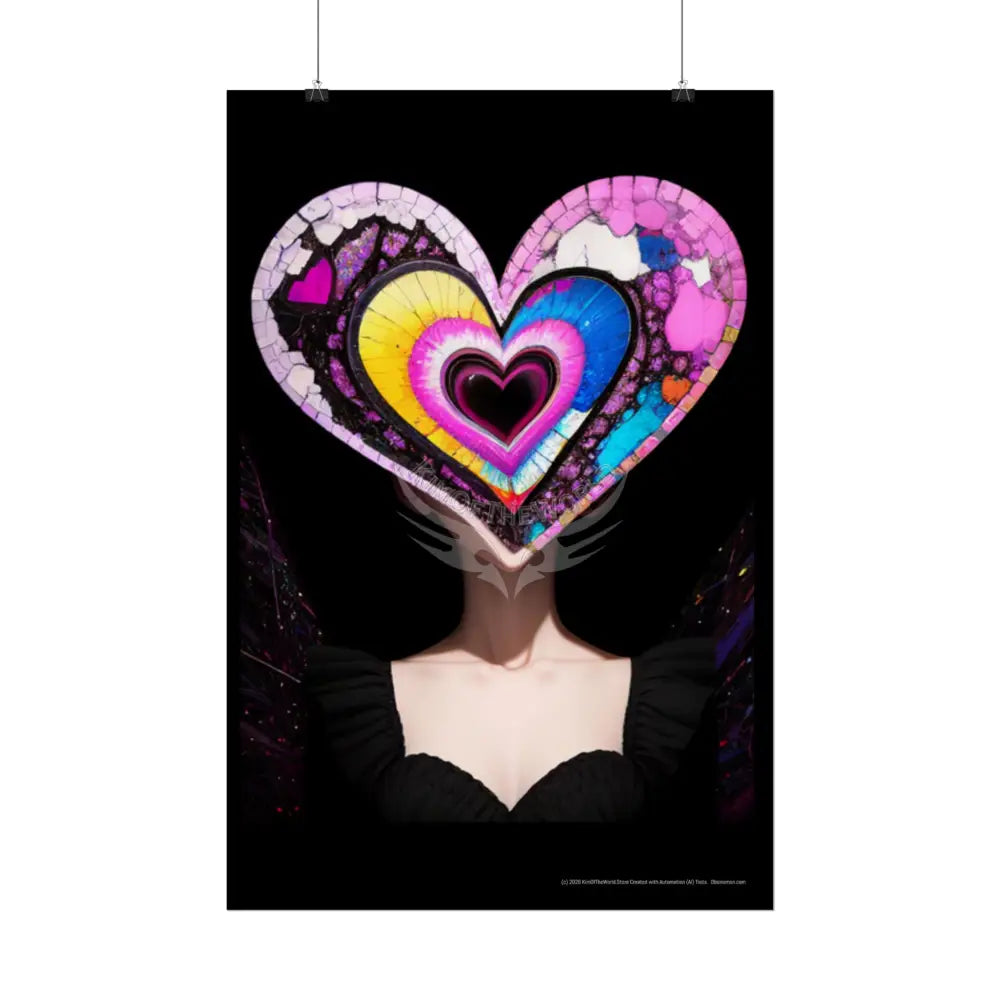 Empowered Weird Women Retro Heart Portrait of Love Art — Rolled Poster Poster