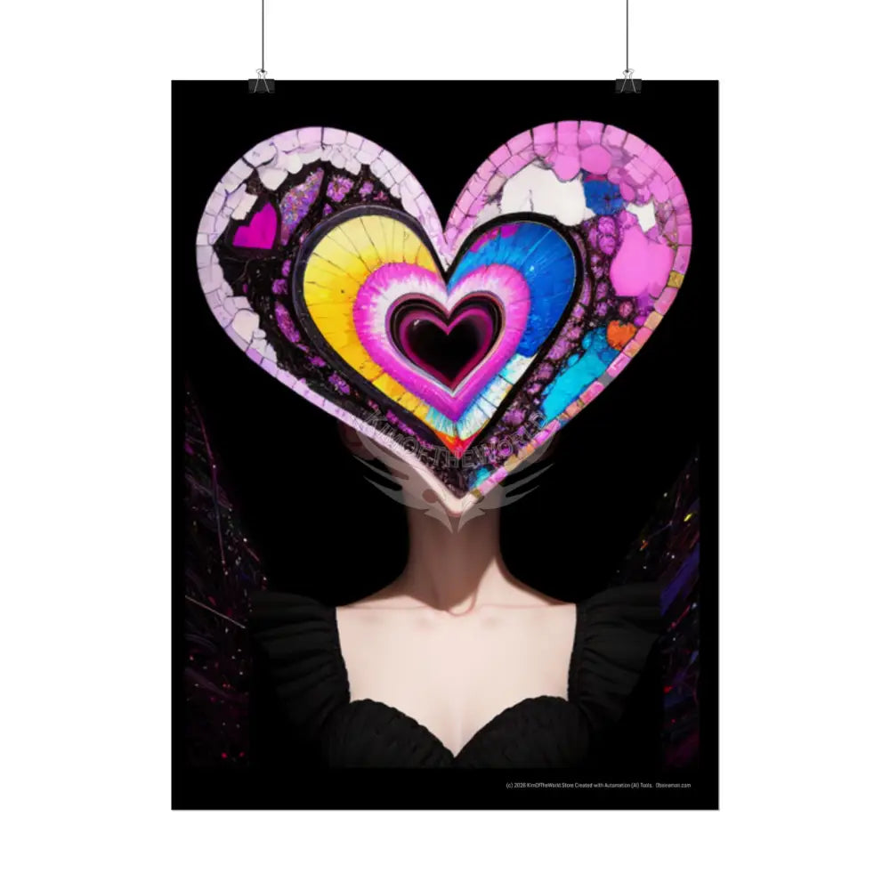 Empowered Weird Women Retro Heart Portrait of Love Art — Rolled Poster Poster