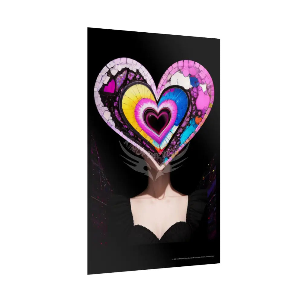 Empowered Weird Women Retro Heart Portrait of Love Art — Rolled Poster Poster