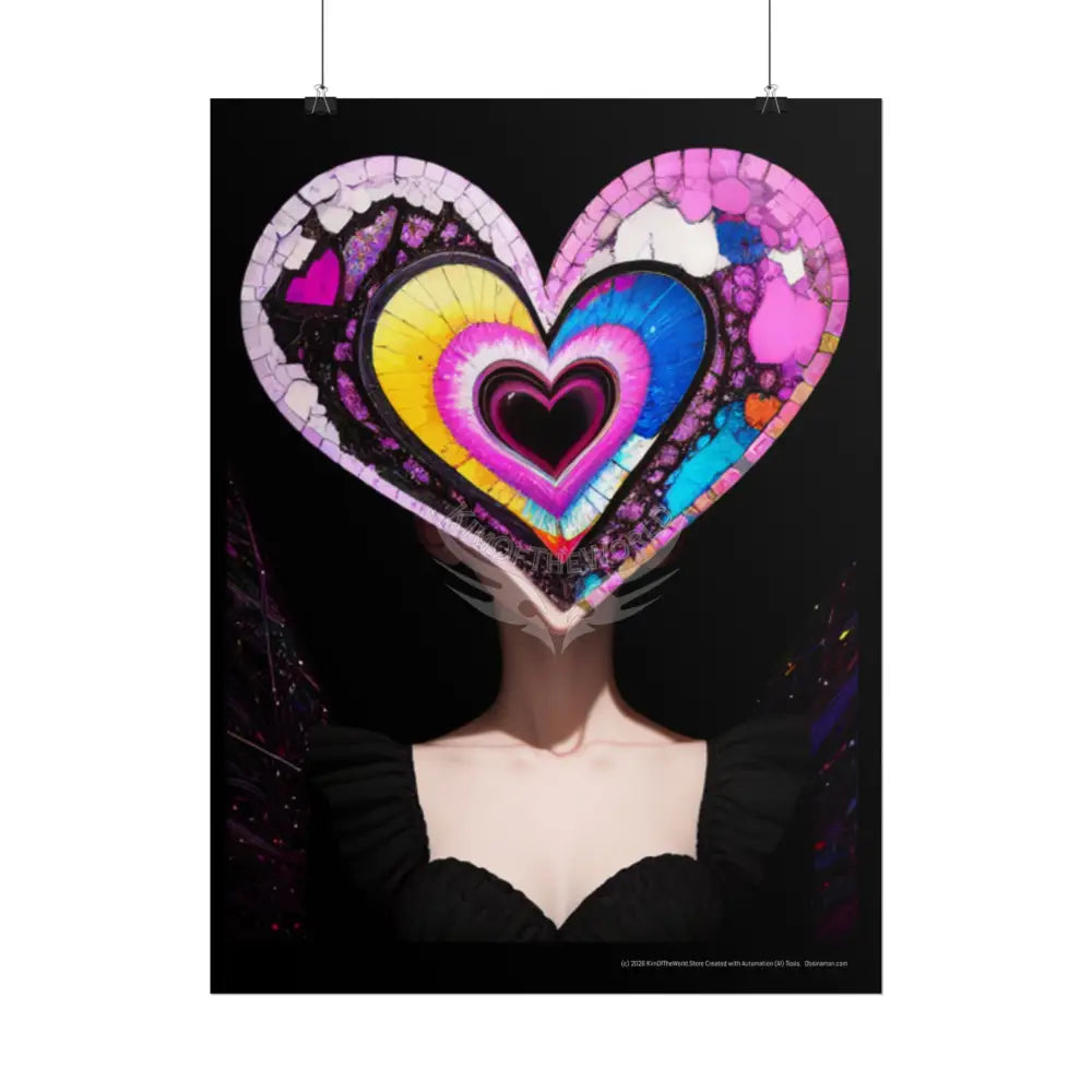Empowered Weird Women Retro Heart Portrait of Love Art — Rolled Poster Poster