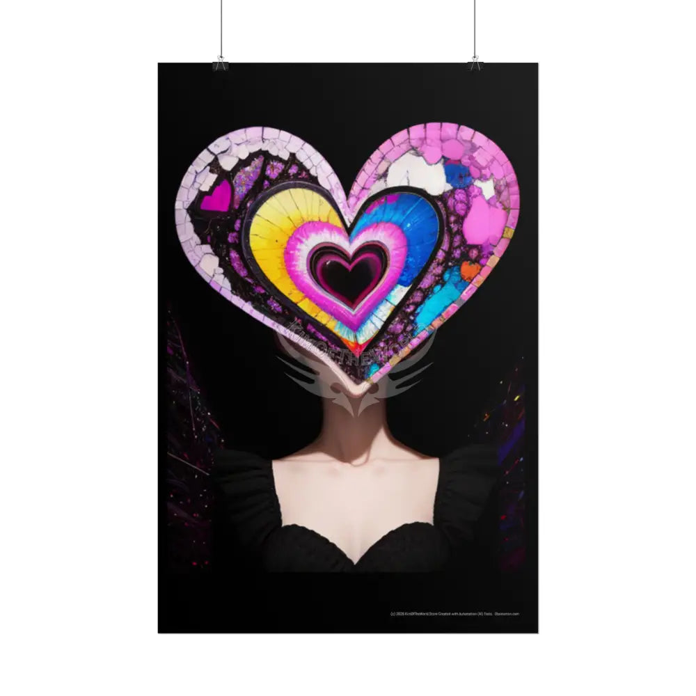 Empowered Weird Women Retro Heart Portrait of Love Art — Rolled Poster Poster