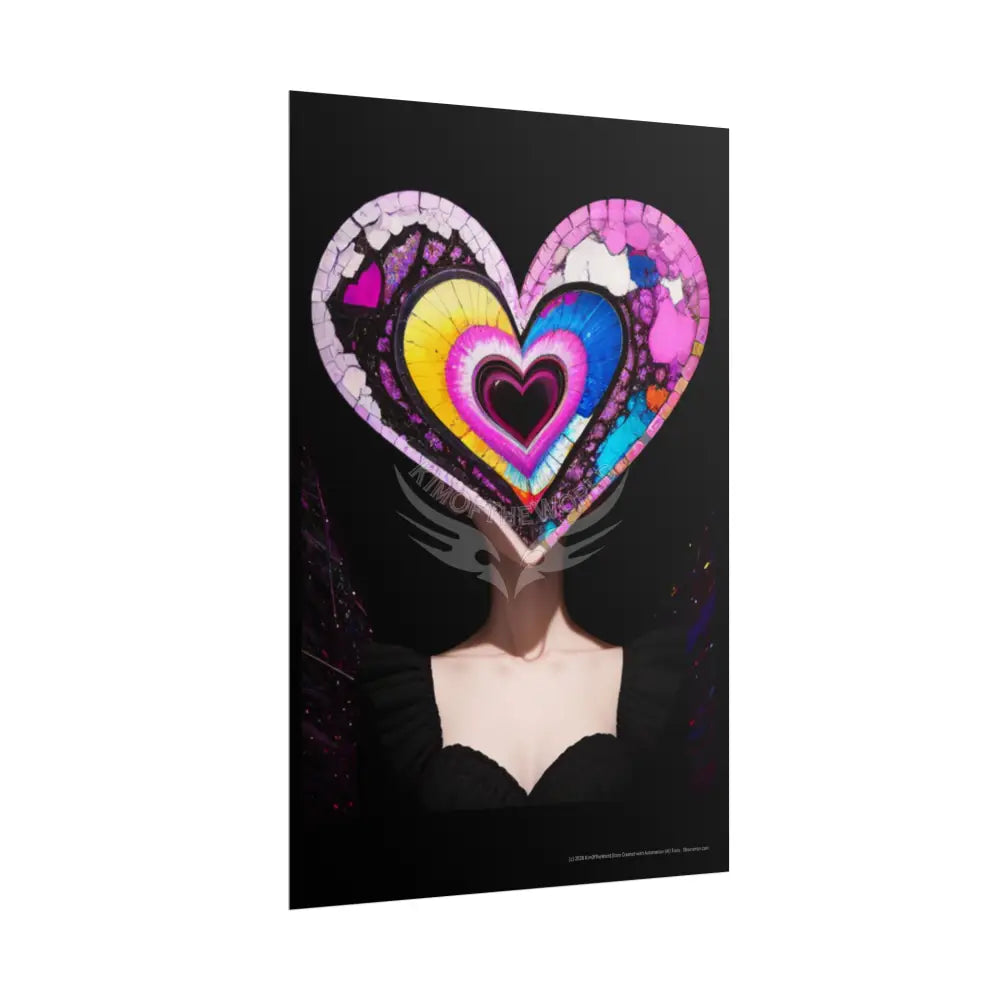 Empowered Weird Women Retro Heart Portrait of Love Art — Rolled Poster Poster