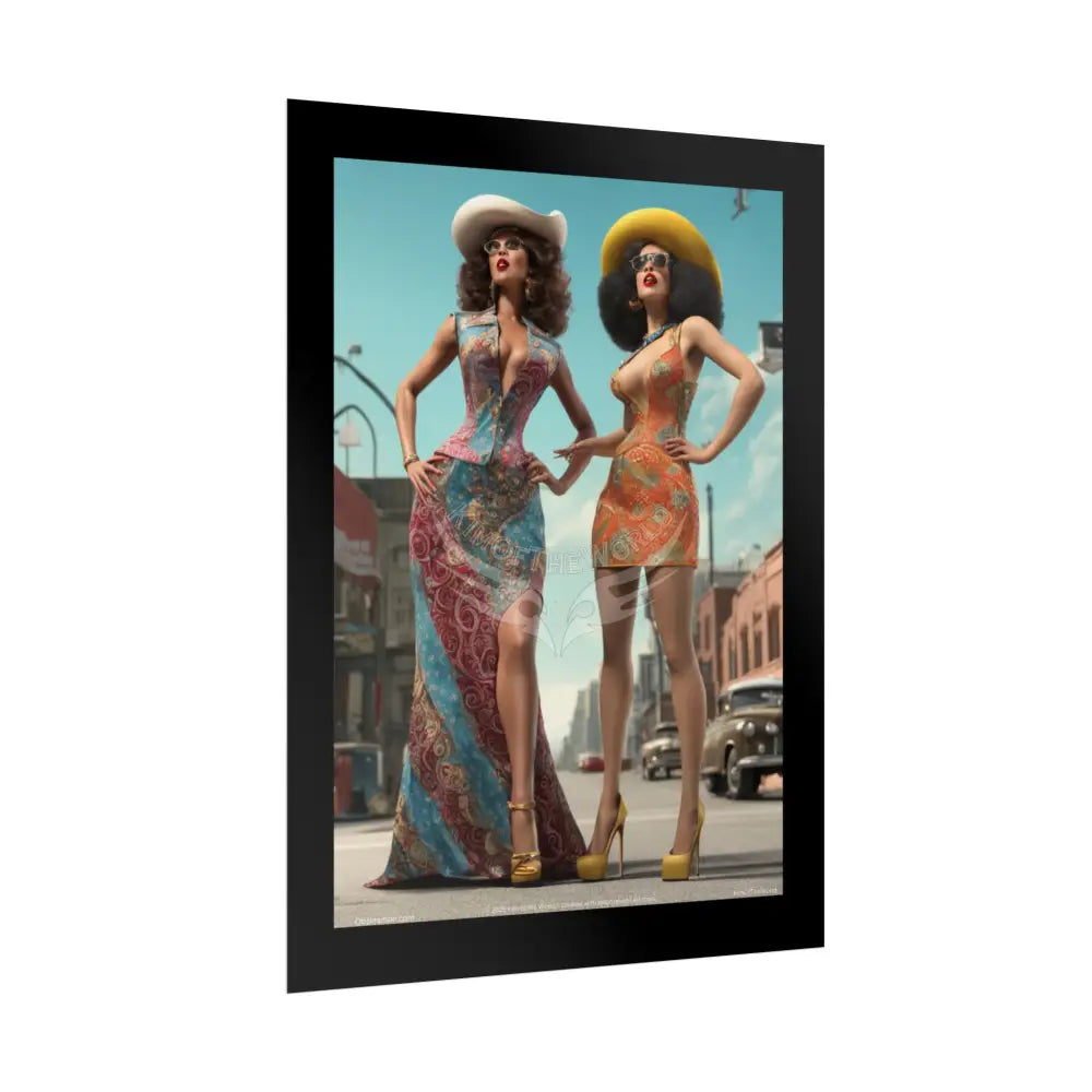 Empowered Women Giantess Giant Fashion Girls Art Prints (Bold Female Characters)— Rolled Poster Set Poster