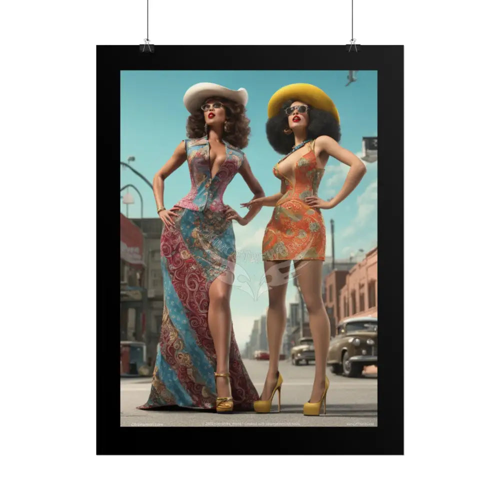 Empowered Women Giantess Giant Fashion Girls Art Prints (Bold Female Characters)— Rolled Poster Set Poster
