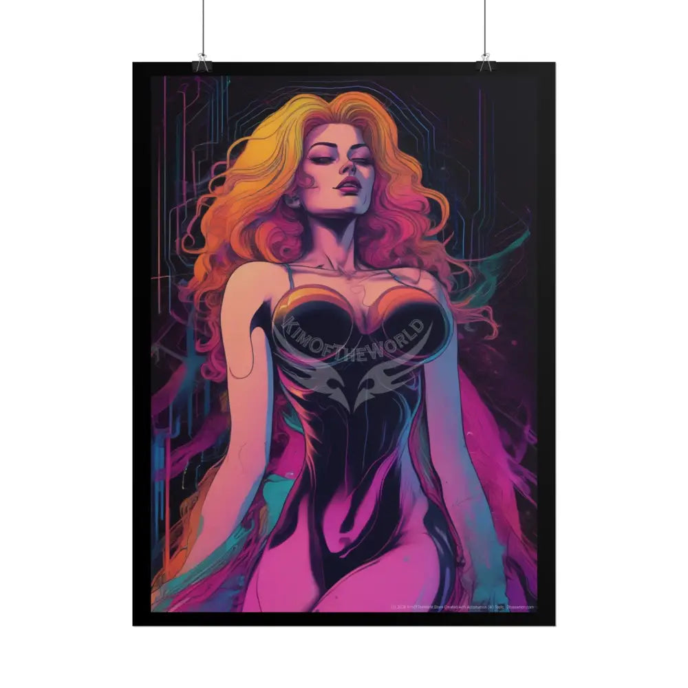 Empowered Women Retro Art Poster — ’Big Beautiful Lady in Her Empowered Energy’ Poster