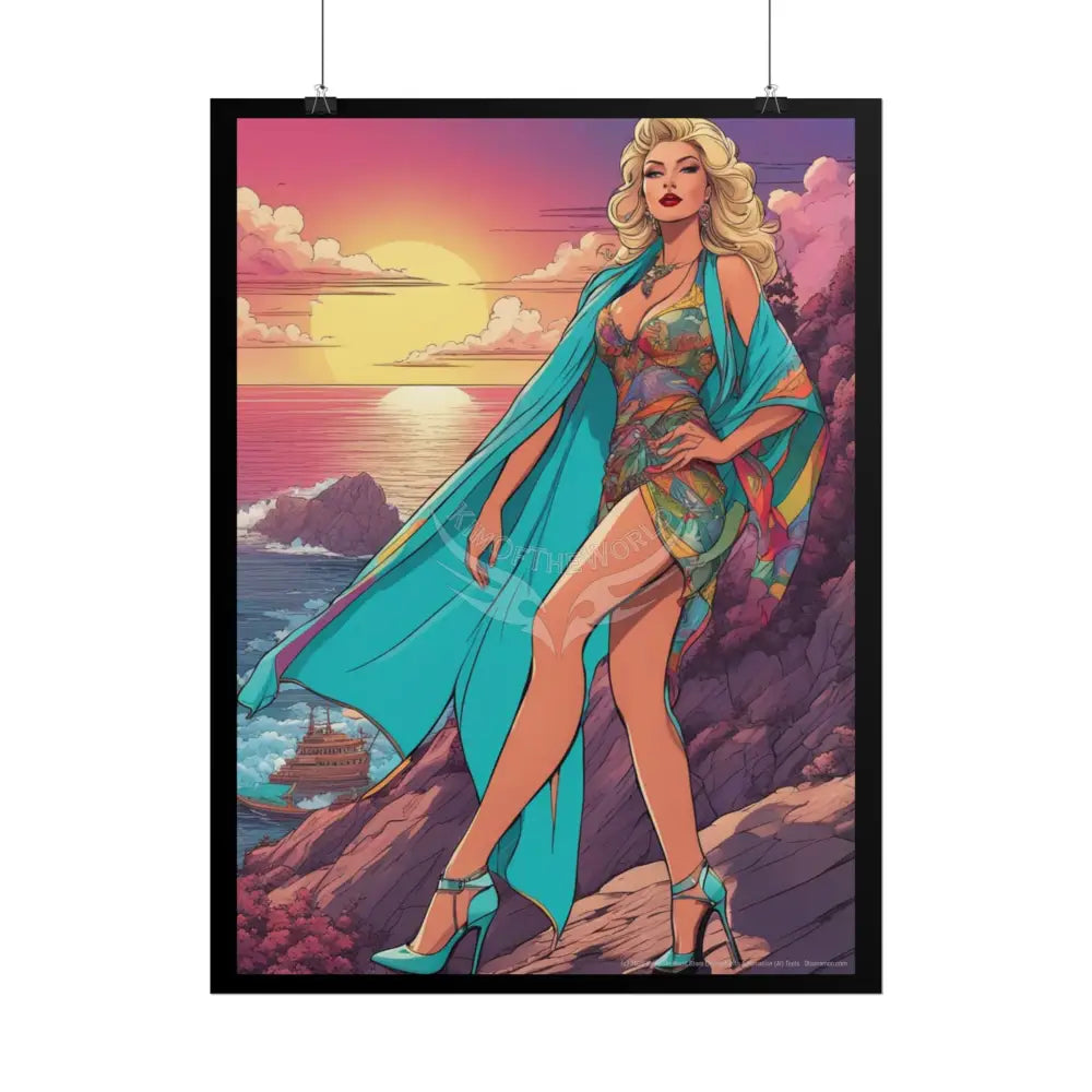Empowered Women Retro Art Poster — ’Big Beautiful Lady in Her Empowered Energy’ Poster