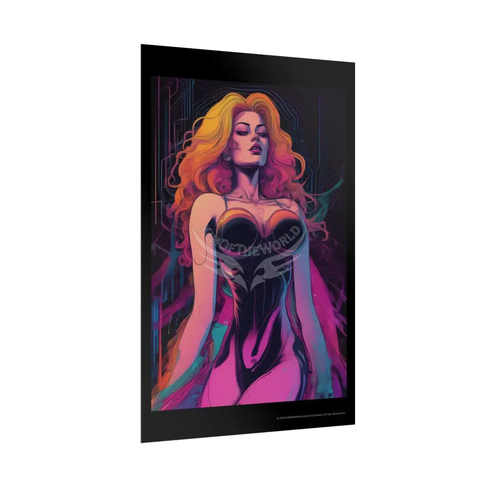 Empowered Women Retro Art Poster — ’Big Beautiful Lady in Her Empowered Energy’ Poster