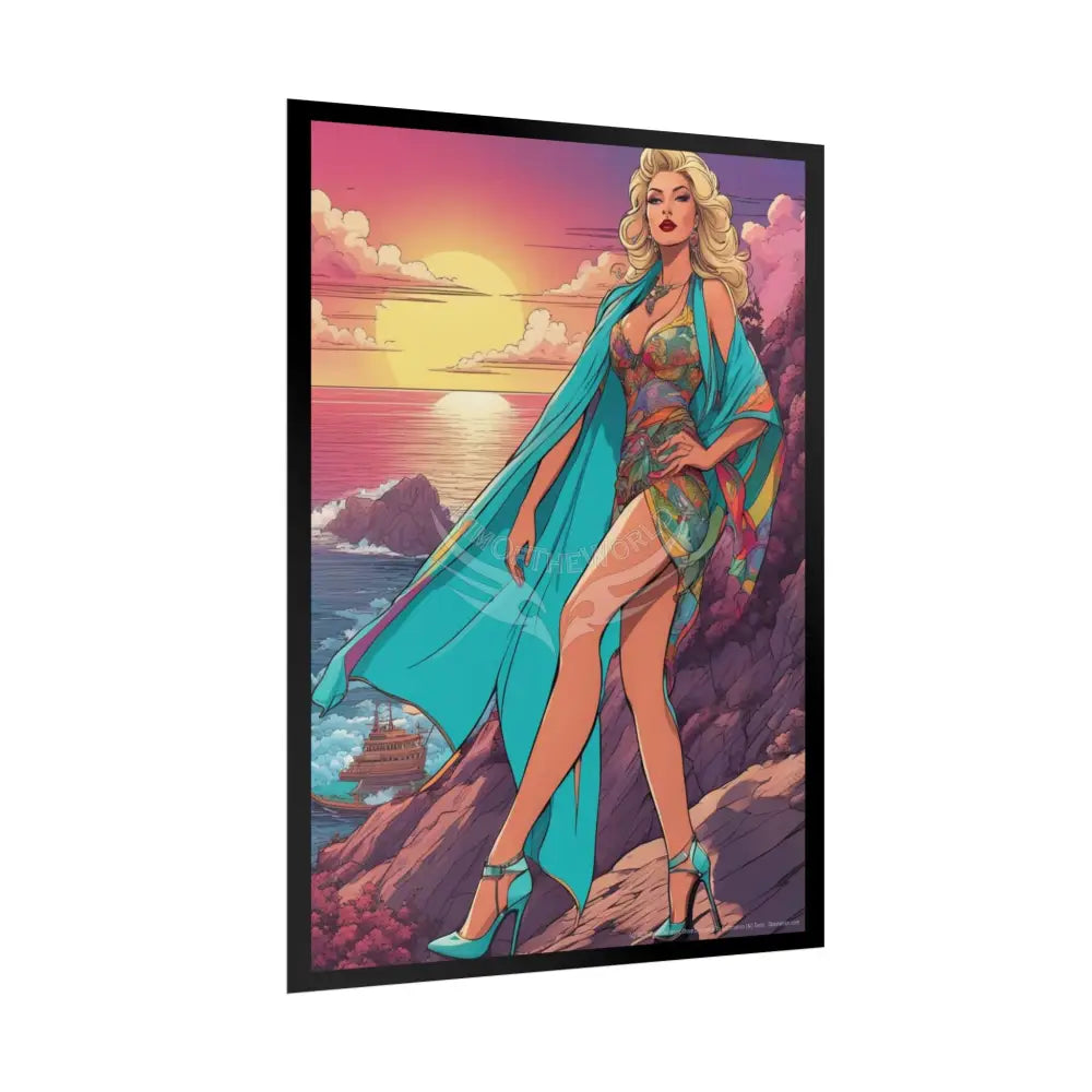 Empowered Women Retro Art Poster — ’Big Beautiful Lady in Her Empowered Energy’ Poster