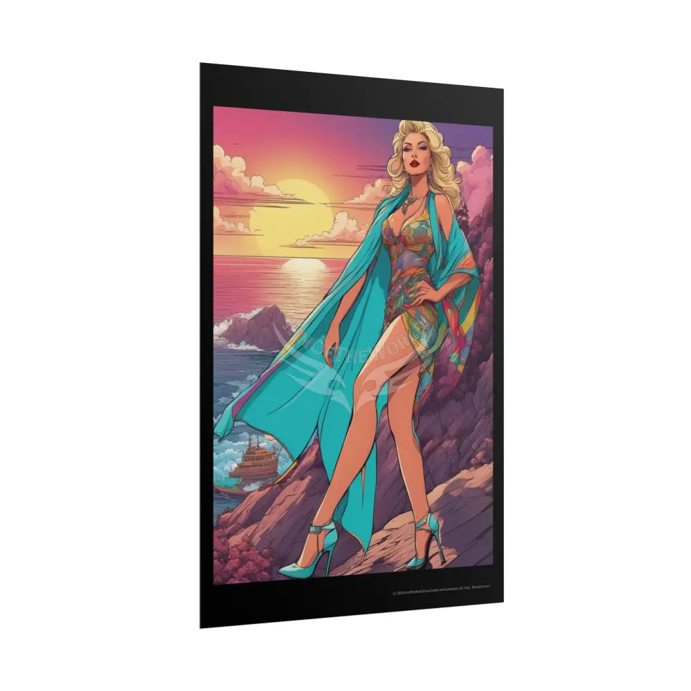 Empowered Women Retro Art Poster — ’Big Beautiful Lady in Her Empowered Energy’ Poster