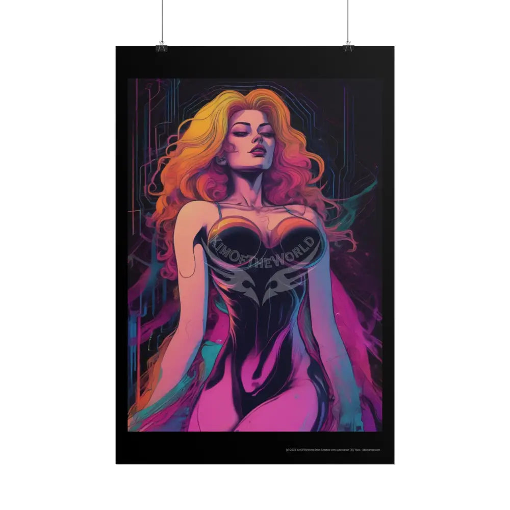 Empowered Women Retro Art Poster — ’Big Beautiful Lady in Her Empowered Energy’ Poster