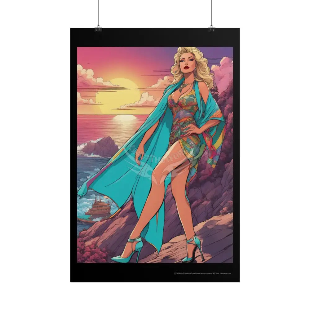 Empowered Women Retro Art Poster — ’Big Beautiful Lady in Her Empowered Energy’ Poster