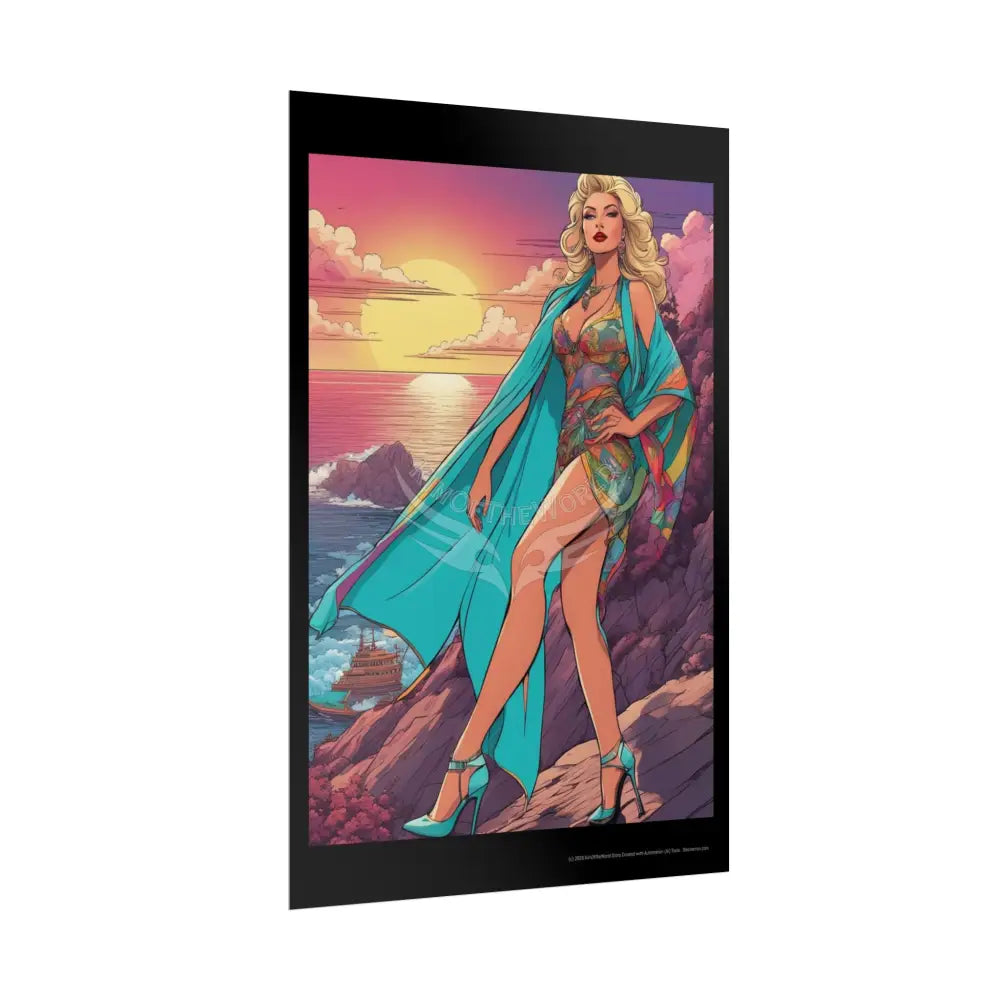 Empowered Women Retro Art Poster — ’Big Beautiful Lady in Her Empowered Energy’ Poster