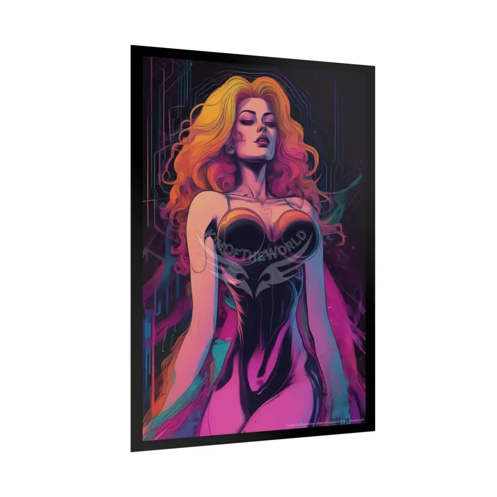 Empowered Women Retro Art Poster — ’Big Beautiful Lady in Her Empowered Energy’ Poster