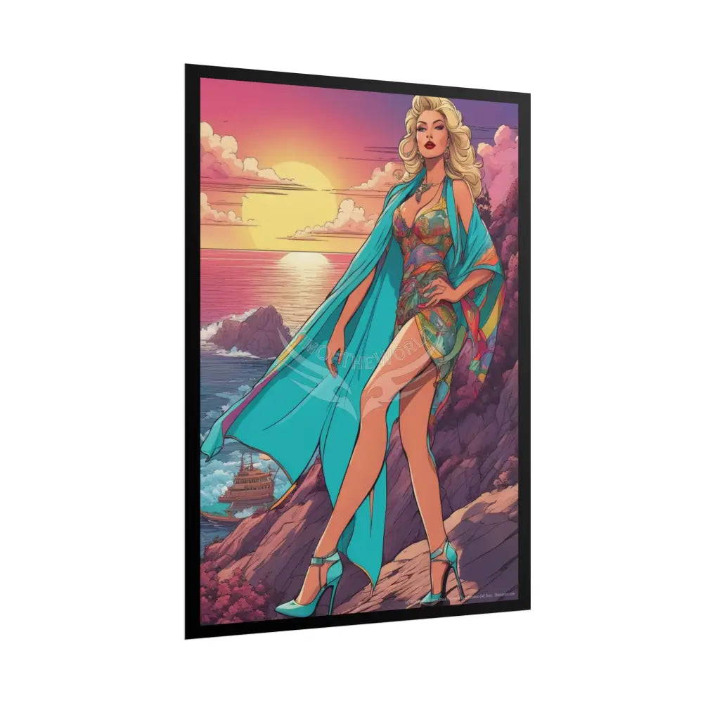 Empowered Women Retro Art Poster — ’Big Beautiful Lady in Her Empowered Energy’ Poster