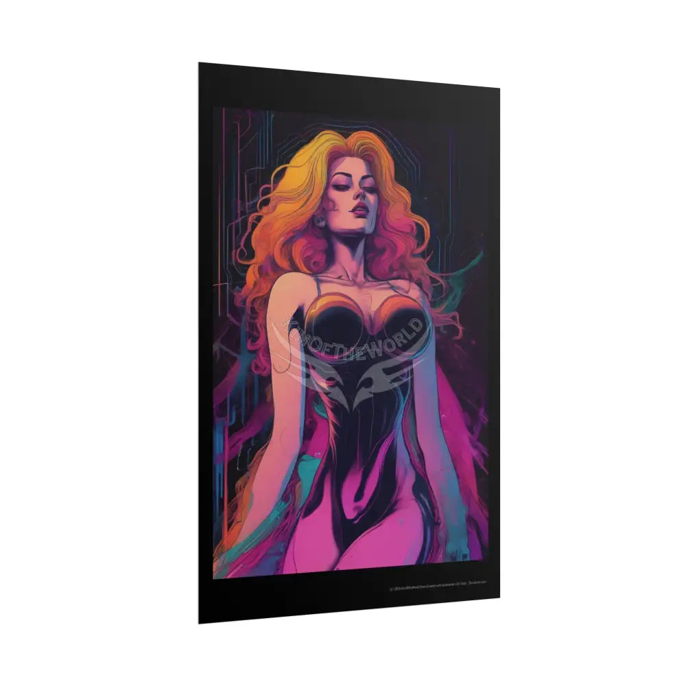 Empowered Women Retro Art Poster — ’Big Beautiful Lady in Her Empowered Energy’ Poster