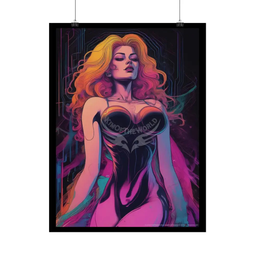 Empowered Women Retro Art Poster — ’Big Beautiful Lady in Her Empowered Energy’ Poster