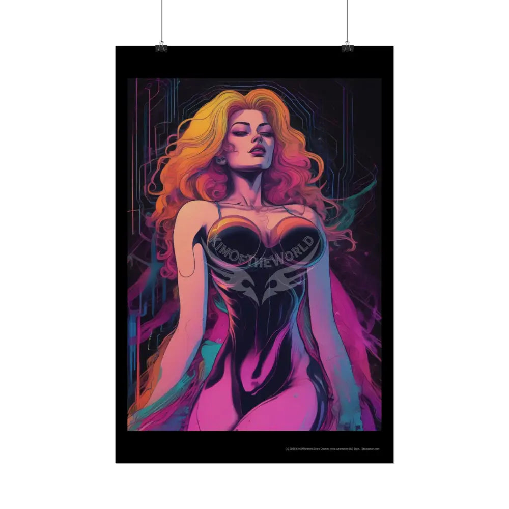 Empowered Women Retro Art Poster — ’Big Beautiful Lady in Her Empowered Energy’ Poster