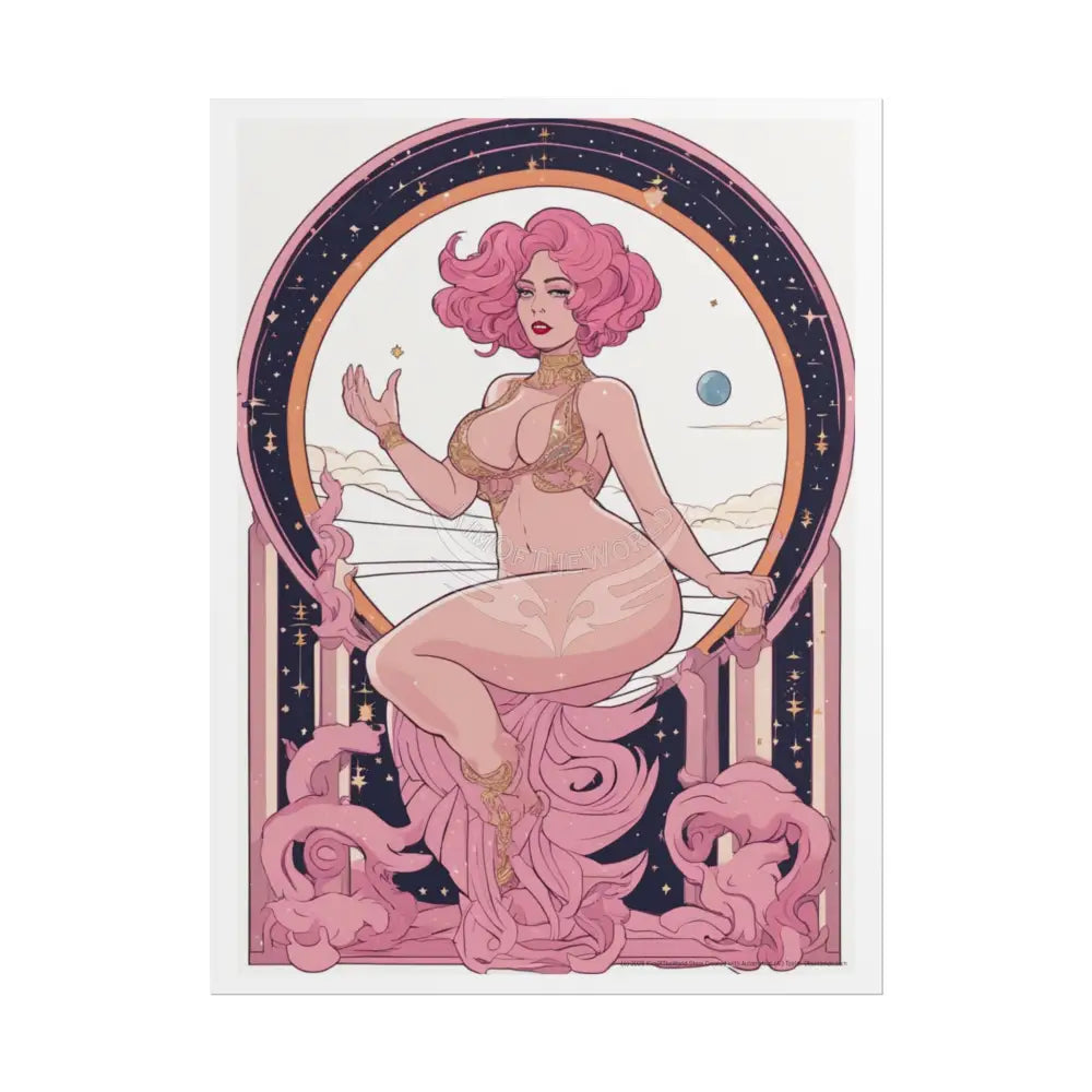 Empowered Women Weird n Pink Retro Art Poster — Rolled Poster 18″ x 24″ (Vertical) / Matte Poster