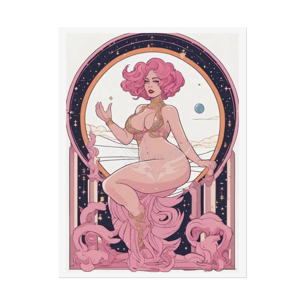 Empowered Women Weird n Pink Retro Art Poster — Rolled Poster 18″ x 24″ (Vertical) / Semi Glossy Poster