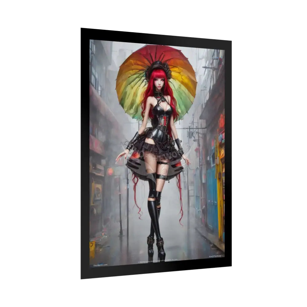 Extreme Towering Anime Giantess Fashion Show Model Rolled Poster — ’Kim of the World’ Tall Stiletto Art Poster