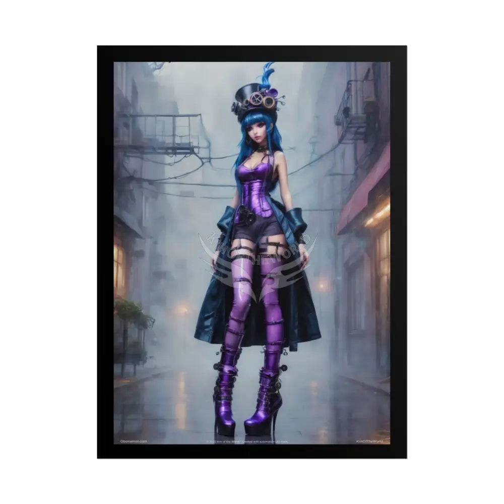 Extreme Towering Anime Giantess Fashion Show Model Rolled Poster — ’Kim of the World’ Tall Stiletto Art 18″ x 24″