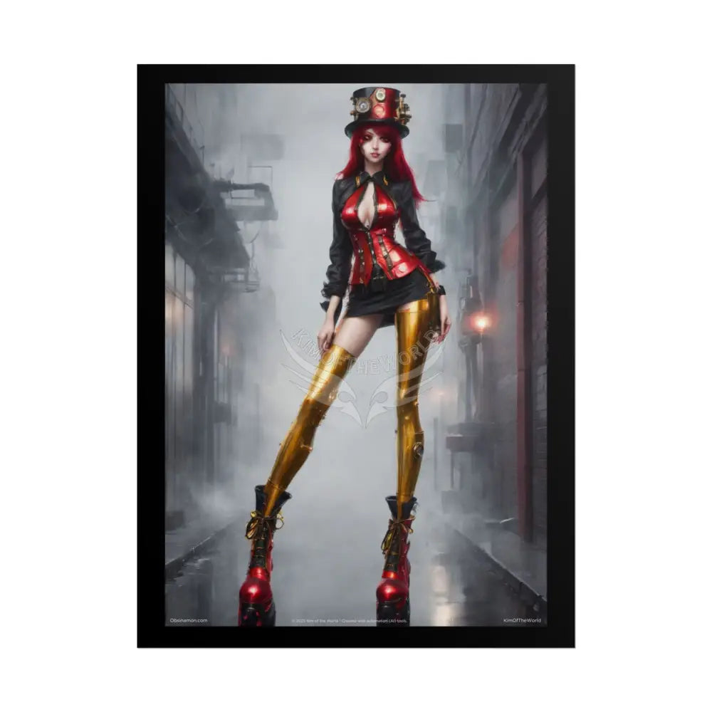 Extreme Towering Anime Giantess Fashion Show Model Rolled Poster — ’Kim of the World’ Tall Stiletto Art 18″ x 24″