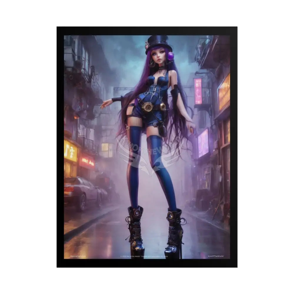 Extreme Towering Anime Giantess Fashion Show Model Rolled Poster — ’Kim of the World’ Tall Stiletto Art 18″ x 24″