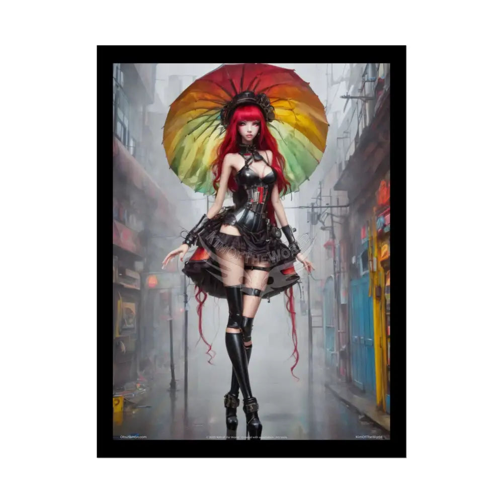 Extreme Towering Anime Giantess Fashion Show Model Rolled Poster — ’Kim of the World’ Tall Stiletto Art 18″ x 24″