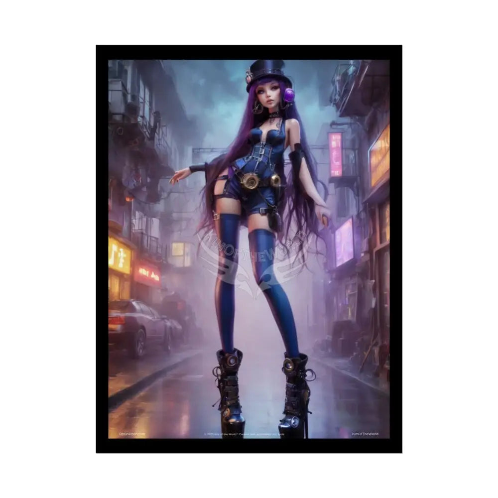 Extreme Towering Anime Giantess Fashion Show Model Rolled Poster — ’Kim of the World’ Tall Stiletto Art 18″ x 24″