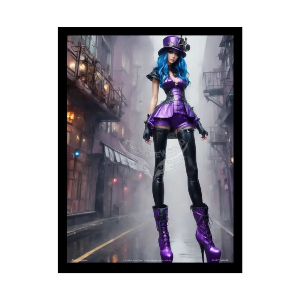 Extreme Towering Anime Giantess Fashion Show Model Rolled Poster — ’Kim of the World’ Tall Stiletto Art 18″ x 24″