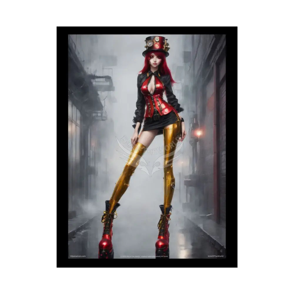 Extreme Towering Anime Giantess Fashion Show Model Rolled Poster — ’Kim of the World’ Tall Stiletto Art 18″ x 24″