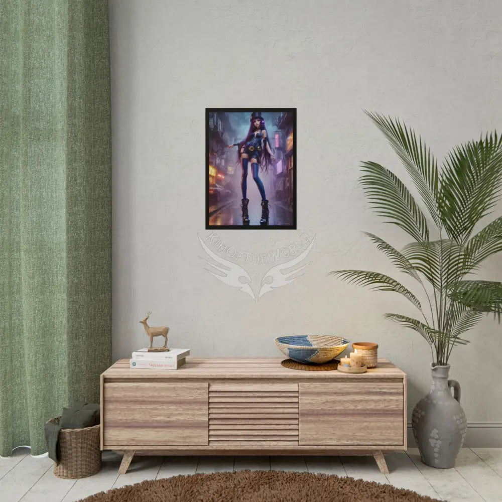 Extreme Towering Anime Giantess Fashion Show Model Rolled Poster — ’Kim of the World’ Tall Stiletto Art Poster