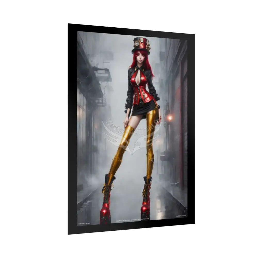 Extreme Towering Anime Giantess Fashion Show Model Rolled Poster — ’Kim of the World’ Tall Stiletto Art Poster